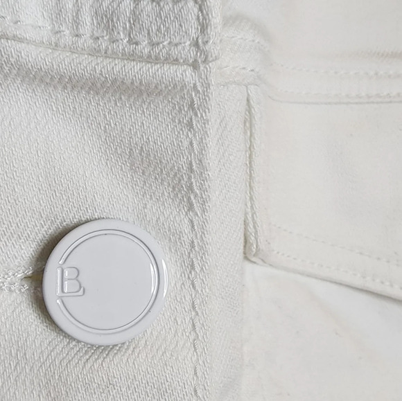 NWT Lane Bryant White Denim Jacket Peplum Hem Flare Sleeve Button Front Sz 22 3X - Picture 14 of 16